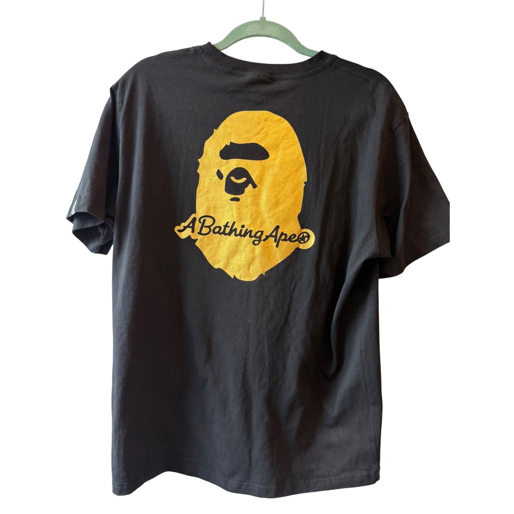 A Bathing Ape BAPE Varsity Logo T-Shirt Men XL Black Streetwear Graphic Ape Head